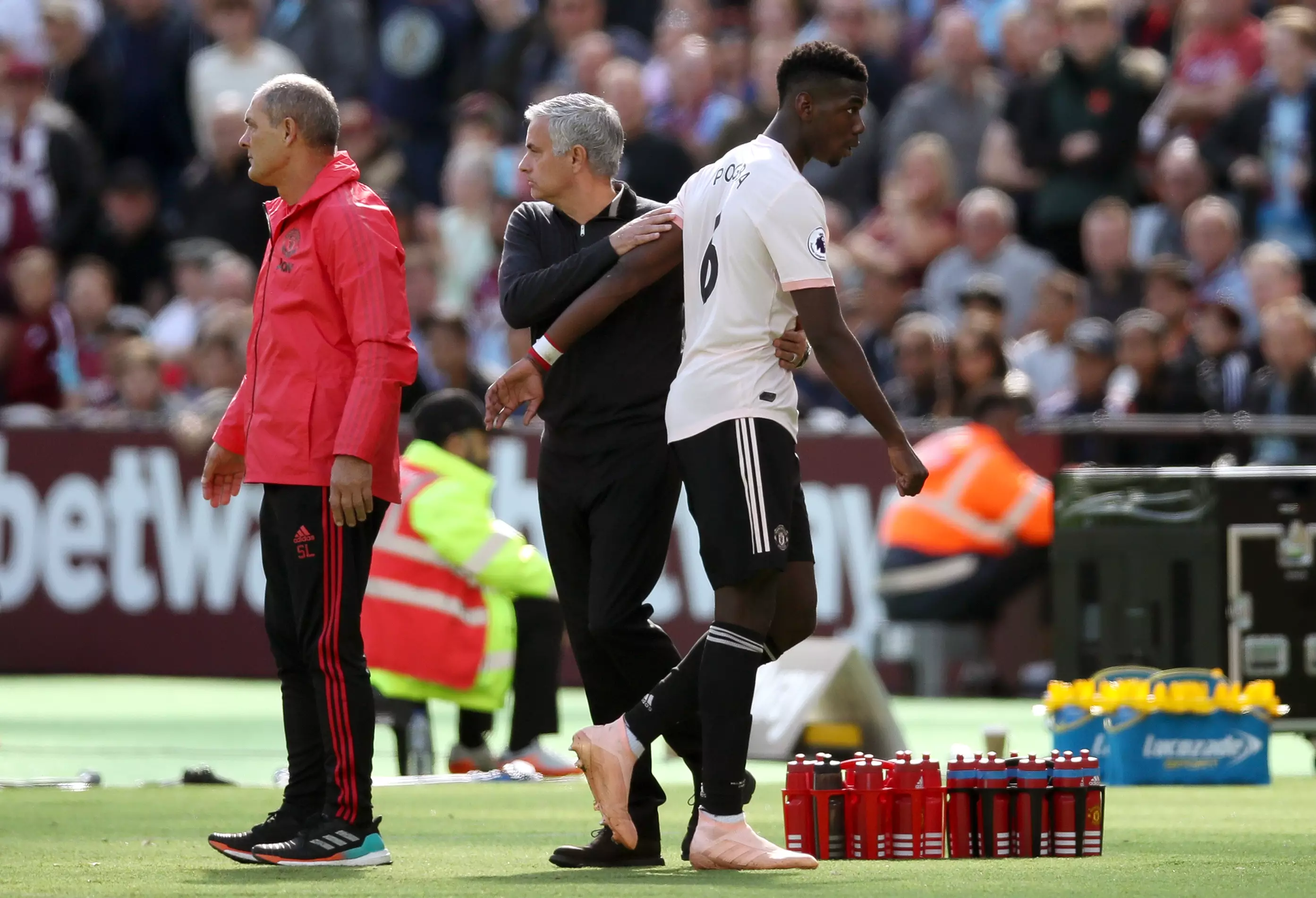 Pogba was once again subbed off during the West Ham game. Image: PA Images