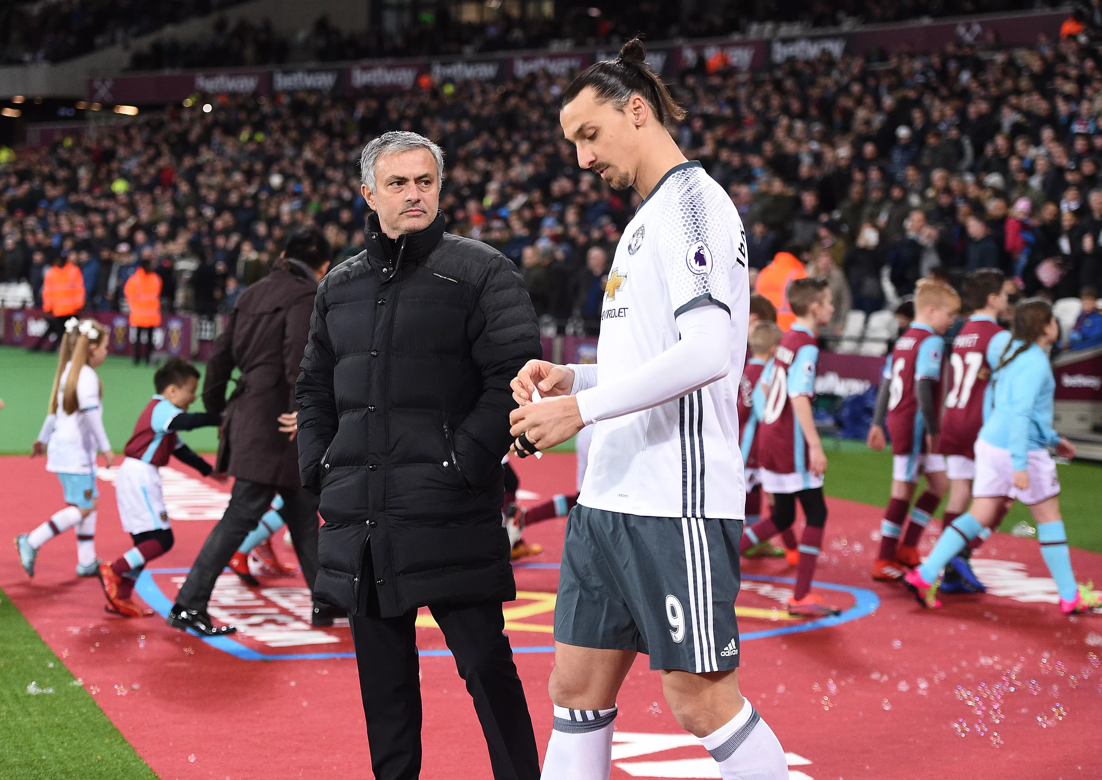Zlatan and Jose discuss how to change the heating in the hotel rooms. Image: PA Images
