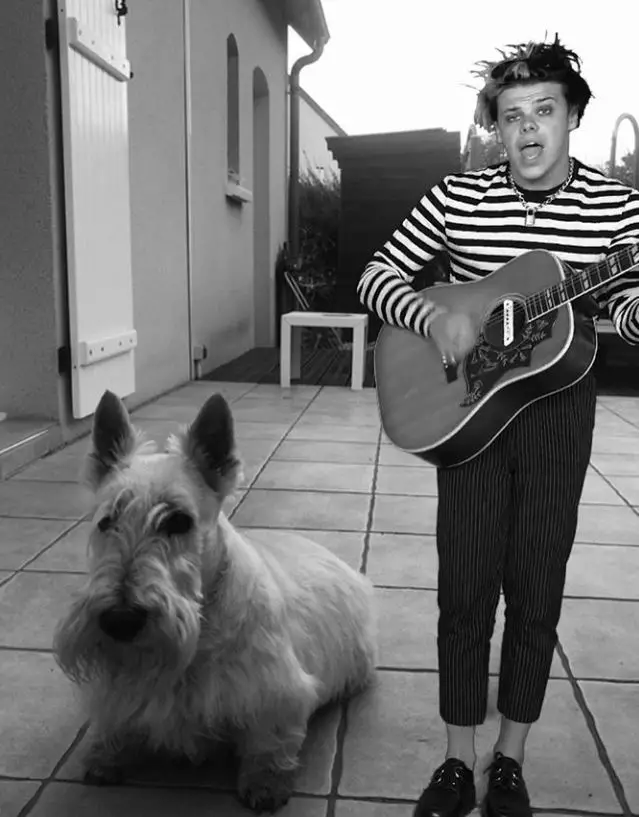 Performing with someone's pooch.