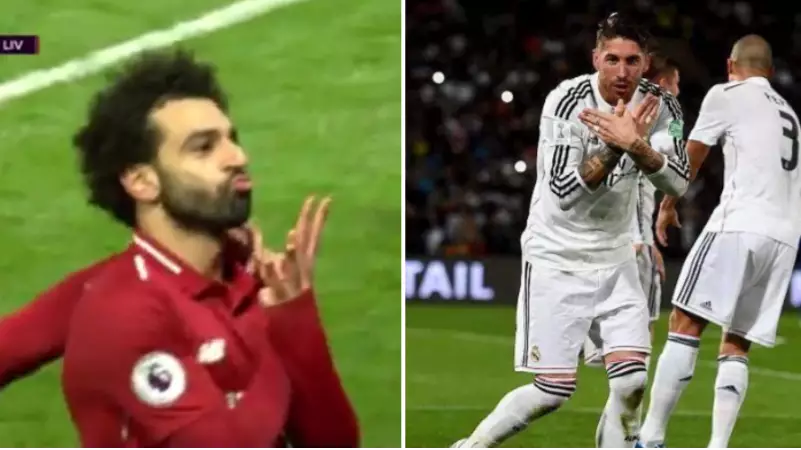 People Think Mohamed Salah Mocked Sergio Ramos With His Celebration Today