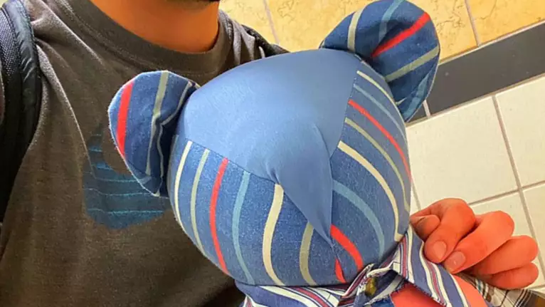 Mum Gives Son Heartwarming Teddy Made Of His Grandad's Old Shirts