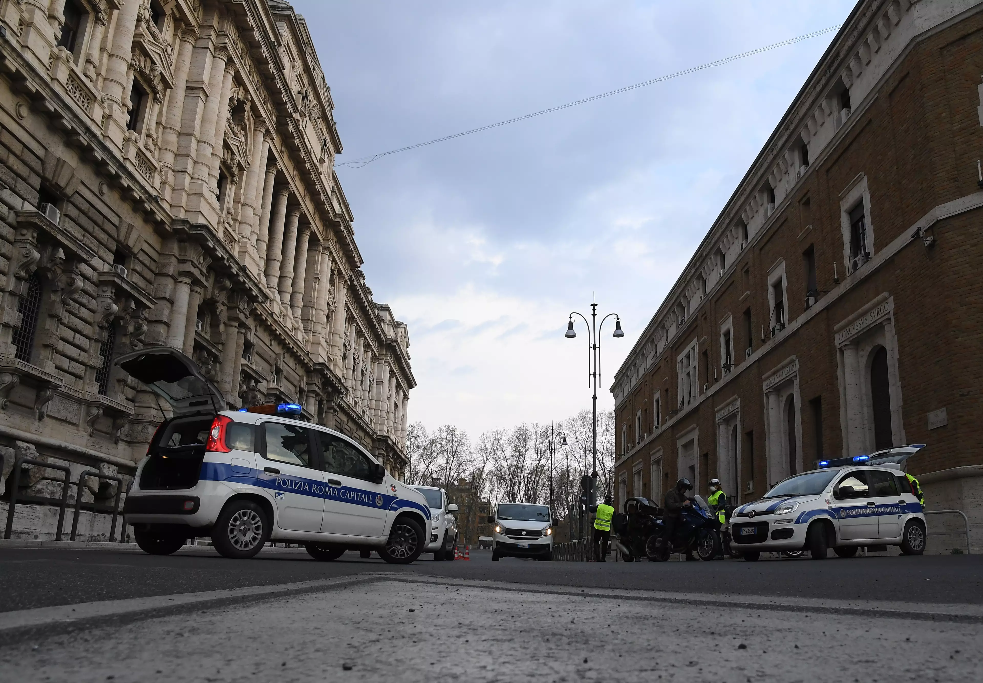 Police are on duty in Italy to make sure residents are abiding with the lockdown.