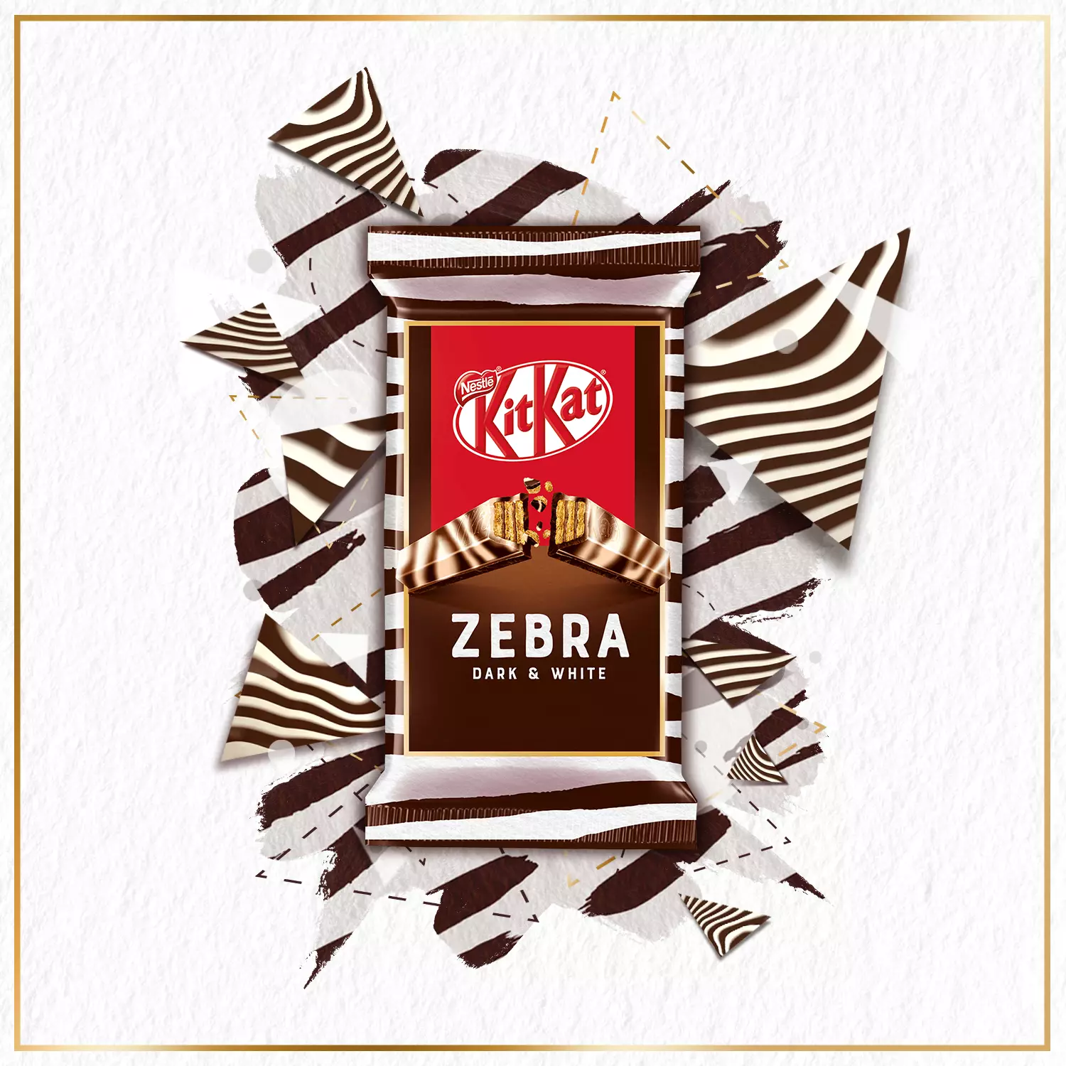 KitKat Zebra features dark and white chocolate (