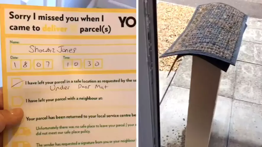 Man Left In Hysterics After Delivery Driver Leaves Giant Package 'Under Doormat'