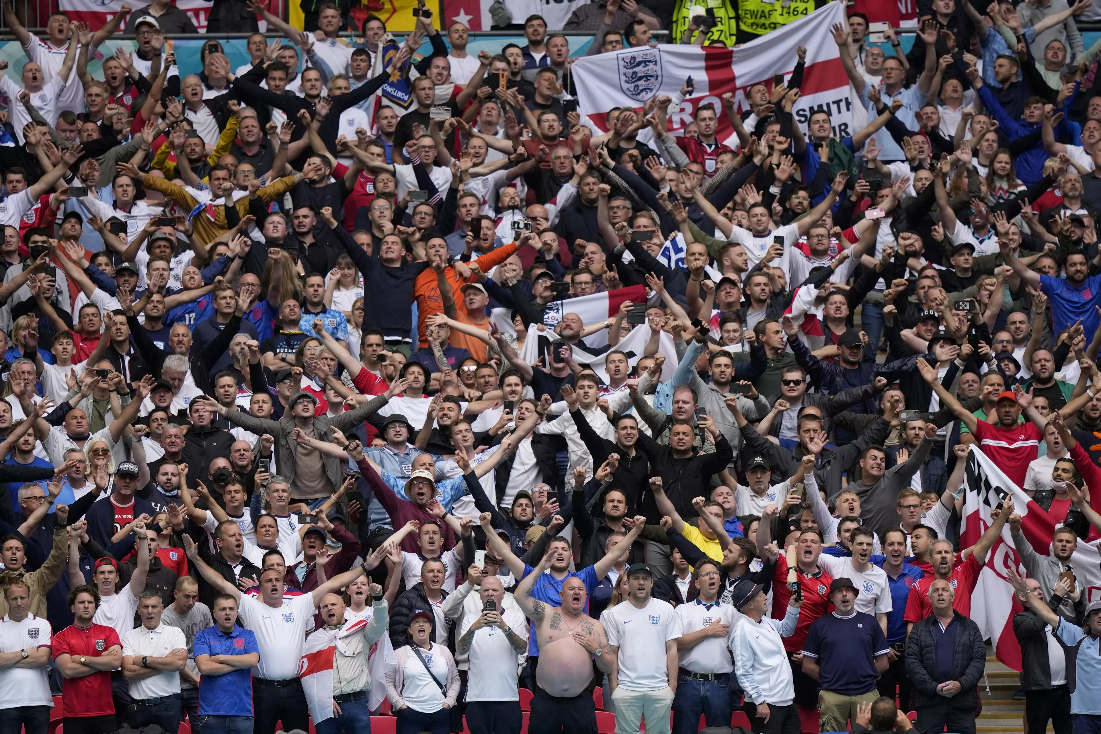 England fans are sure to be singing Three Lions on Wednesday. Image: PA Images