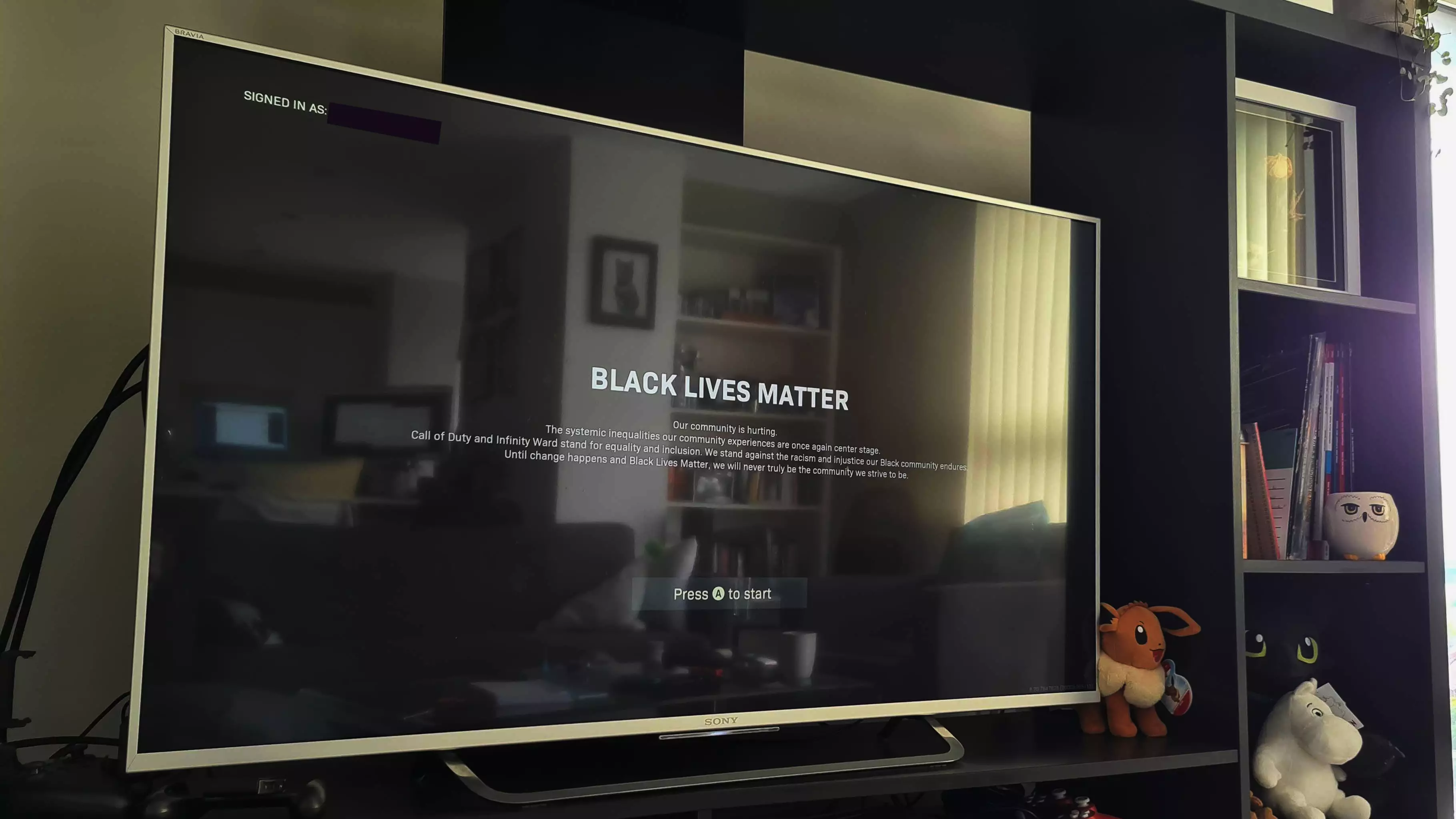 Call of Duty's Black Lives Matter screen /