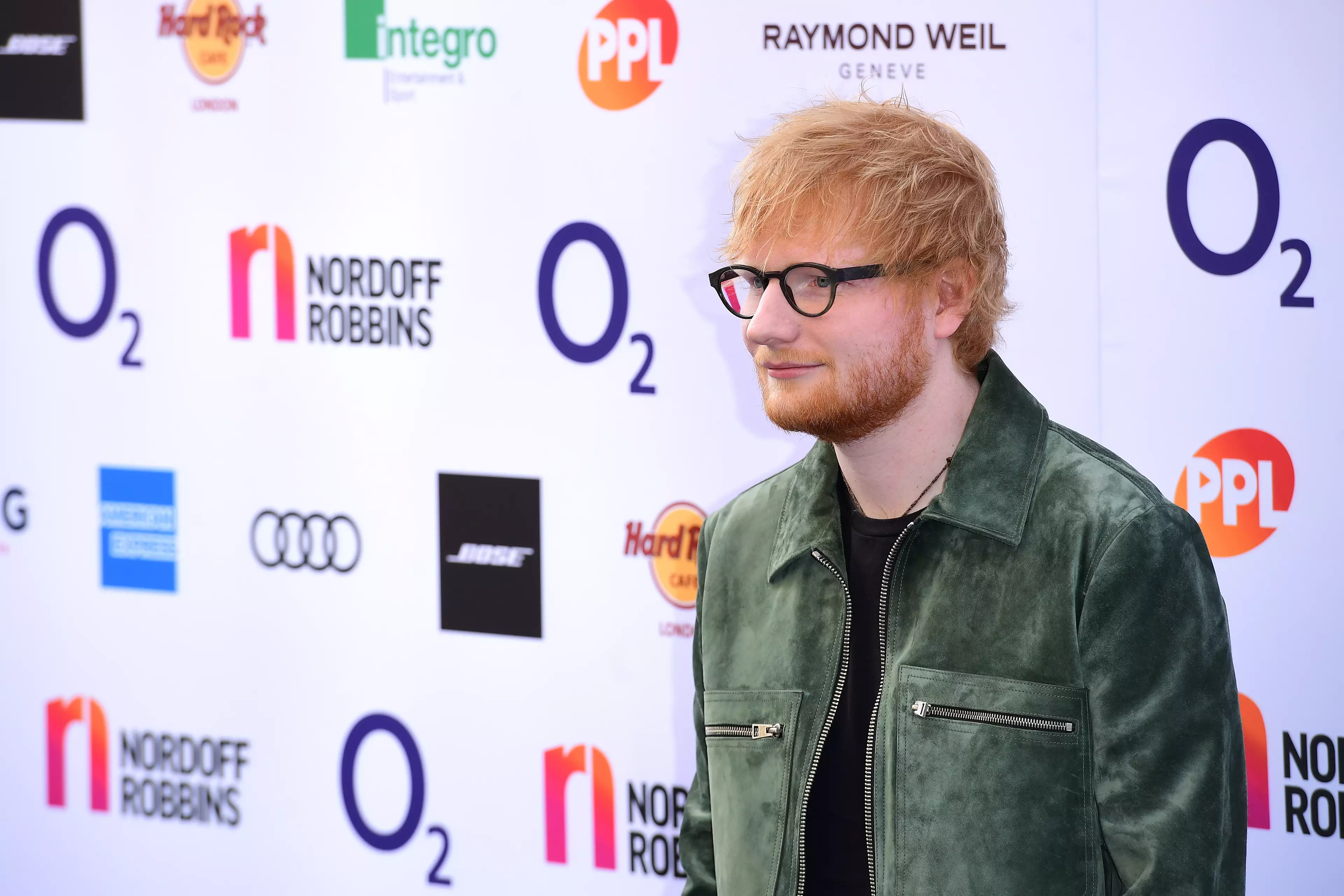 Ed Sheeran attending the O2 Silver Clef Awards.