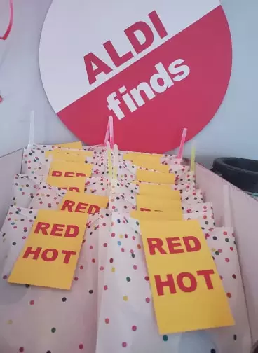 'Red hot deals' party bags were provided for guests (
