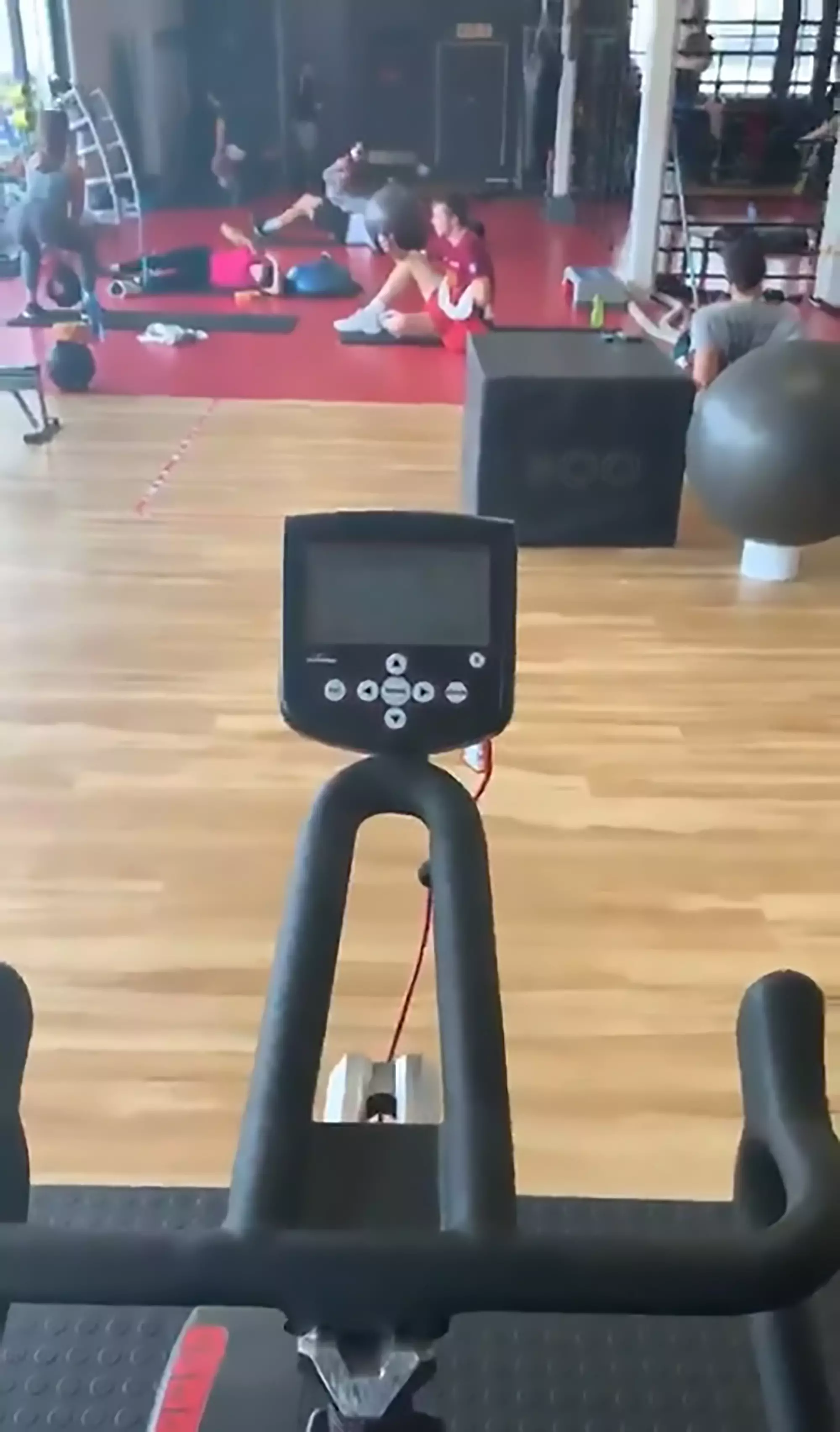 Another gym-goer filmed the incident.