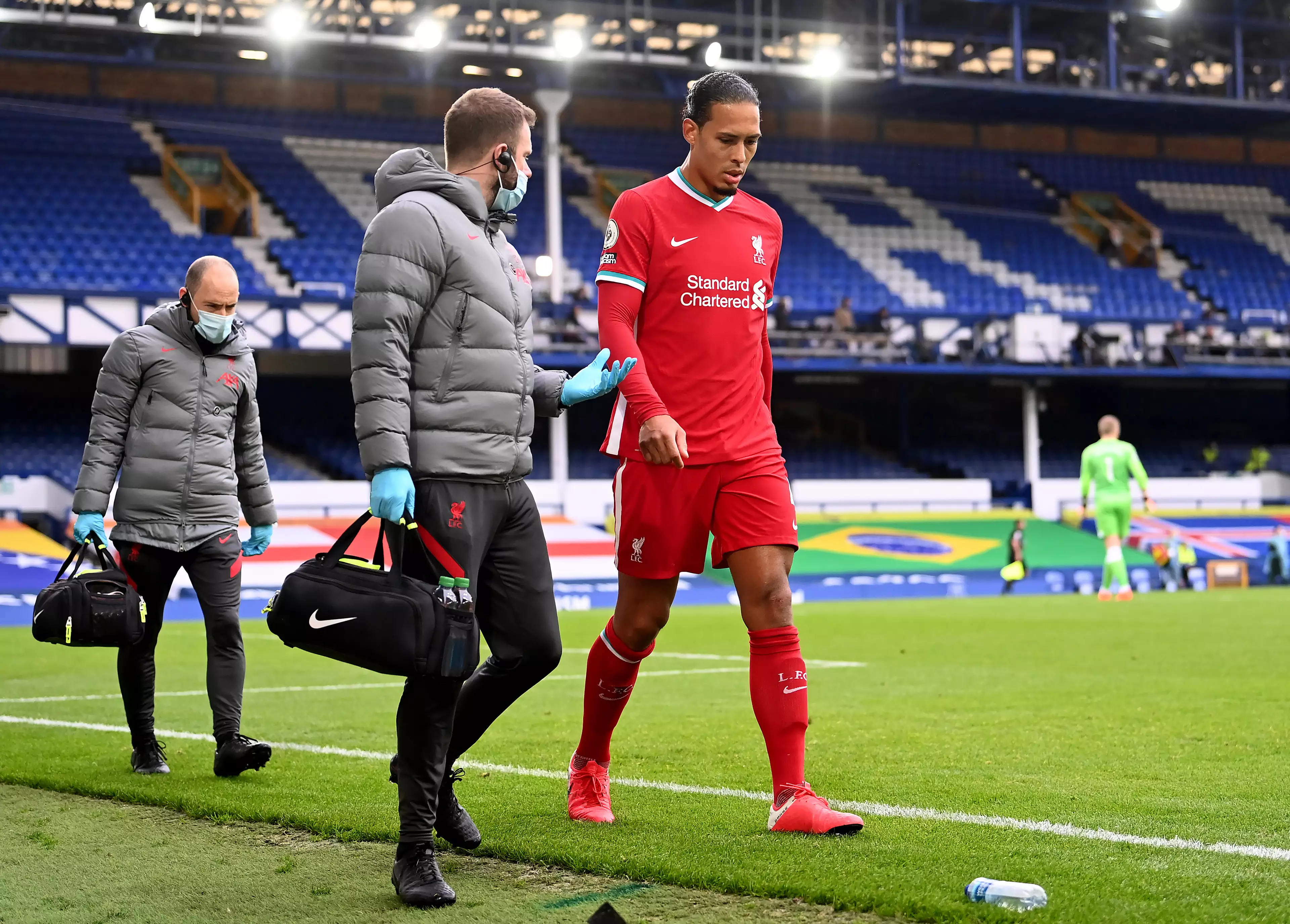 Van Dijk's injury has left Liverpool short at the back, especially with Joe Gomez also out. Image: PA Images