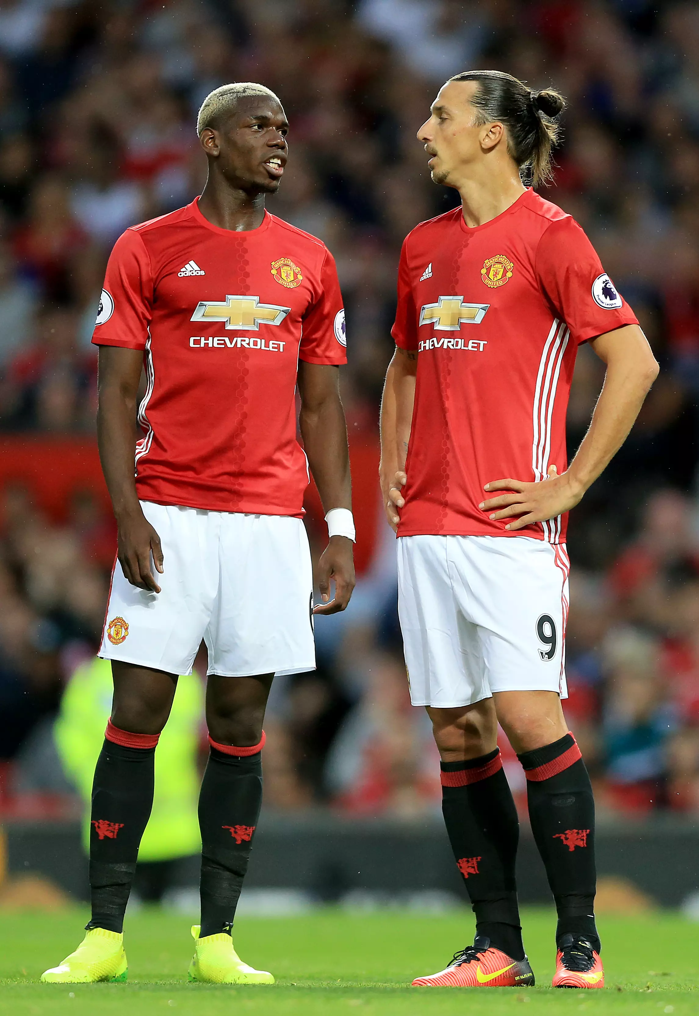 Paul Pogba and Zlatan Ibrahimovic together at Manchester United. Image: PA Images