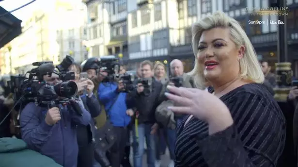 Gemma Collins lapped up the cameras despite the wardrobe malfunction (