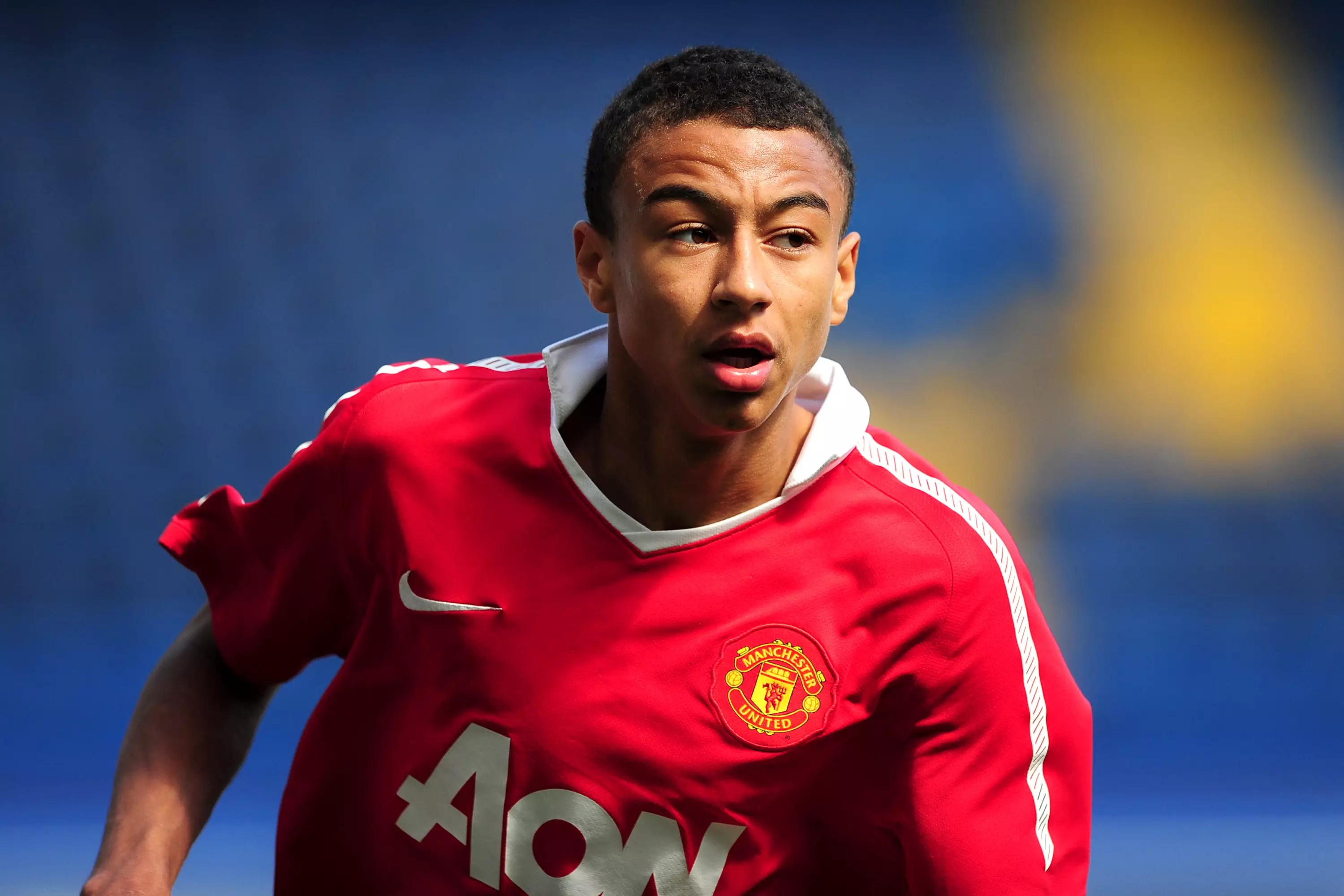 A young Lingard playing for United. Image: PA