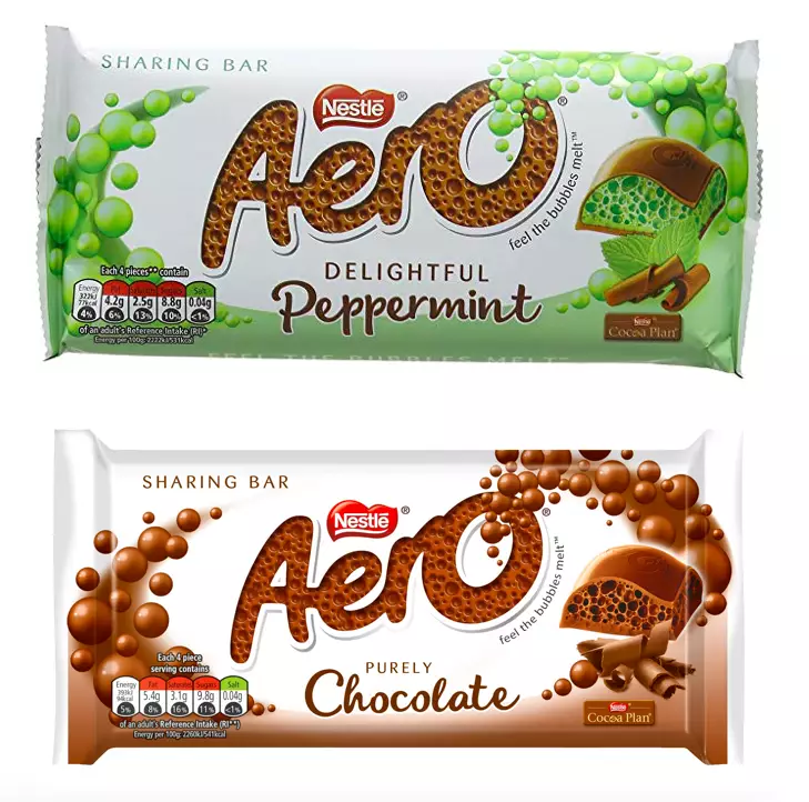 Aero currently only has two flavours - milk chocolate and peppermint (