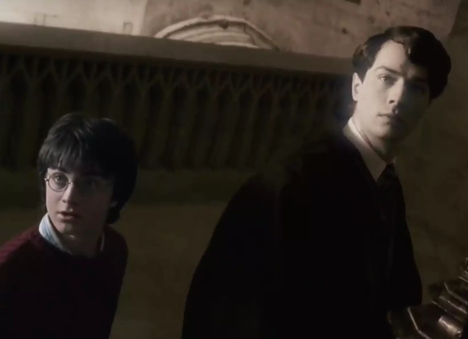 Tom Riddle shows Harry flashbacks of when he was at school.