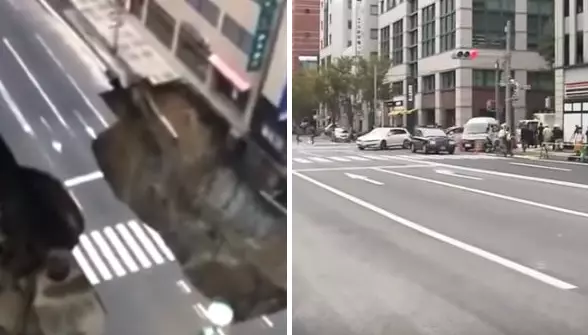 Japan Fixes Giant Sinkhole In Just Two Days And Then Apologises For The Inconvenience