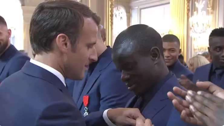 The Moment N'Golo Kante Received His Legion Of Honour Medal