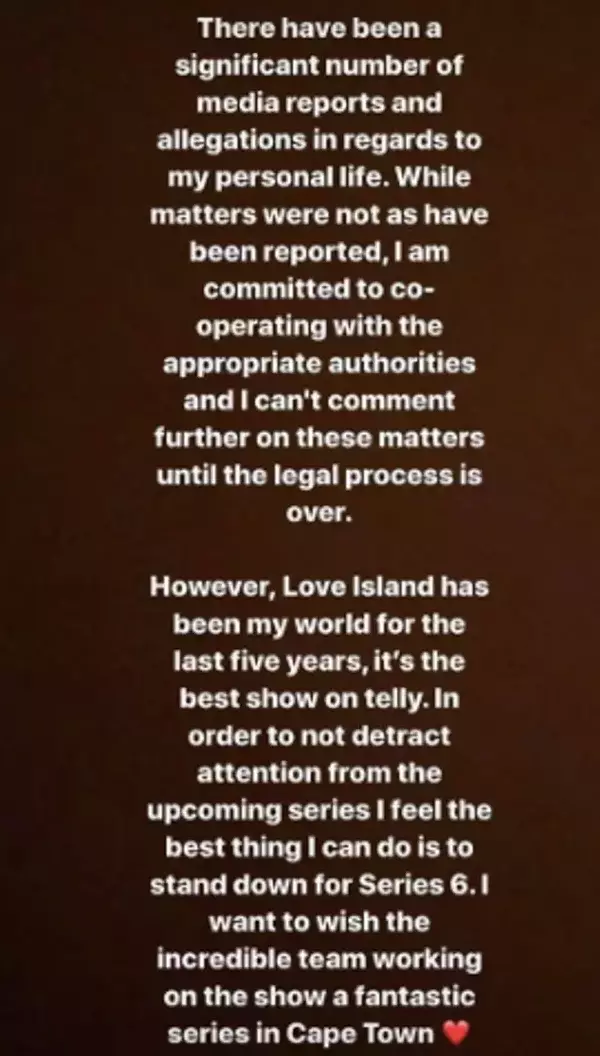 Caroline announced she was stepping down on Instagram (