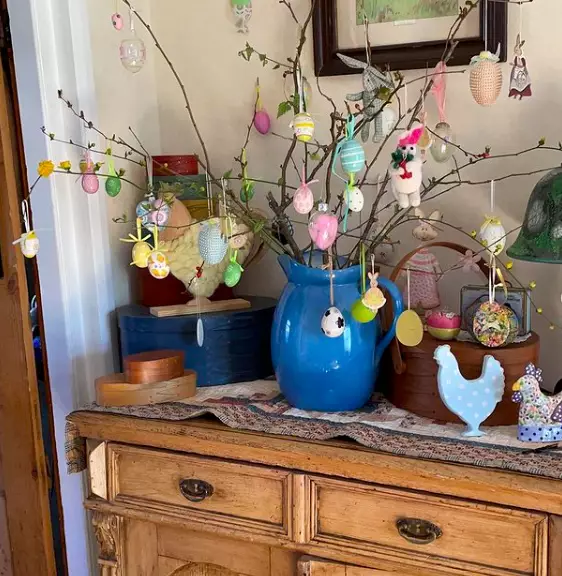 These Easter trees are traditional in Germany (