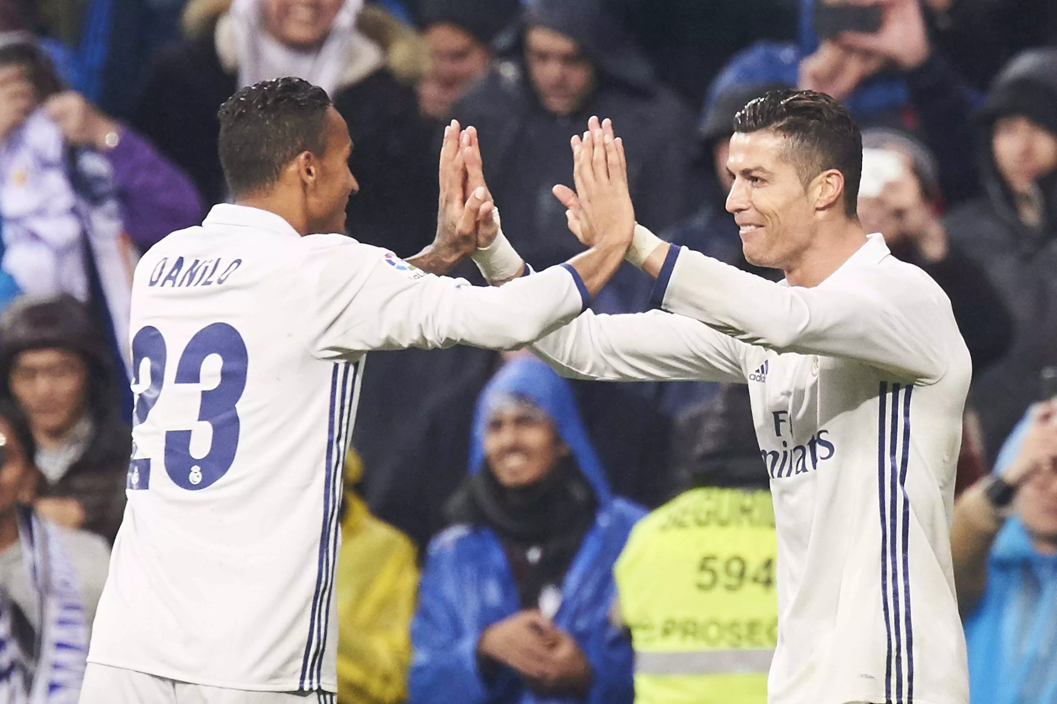 Danilo and Ronaldo together at Real. Image: PA Images