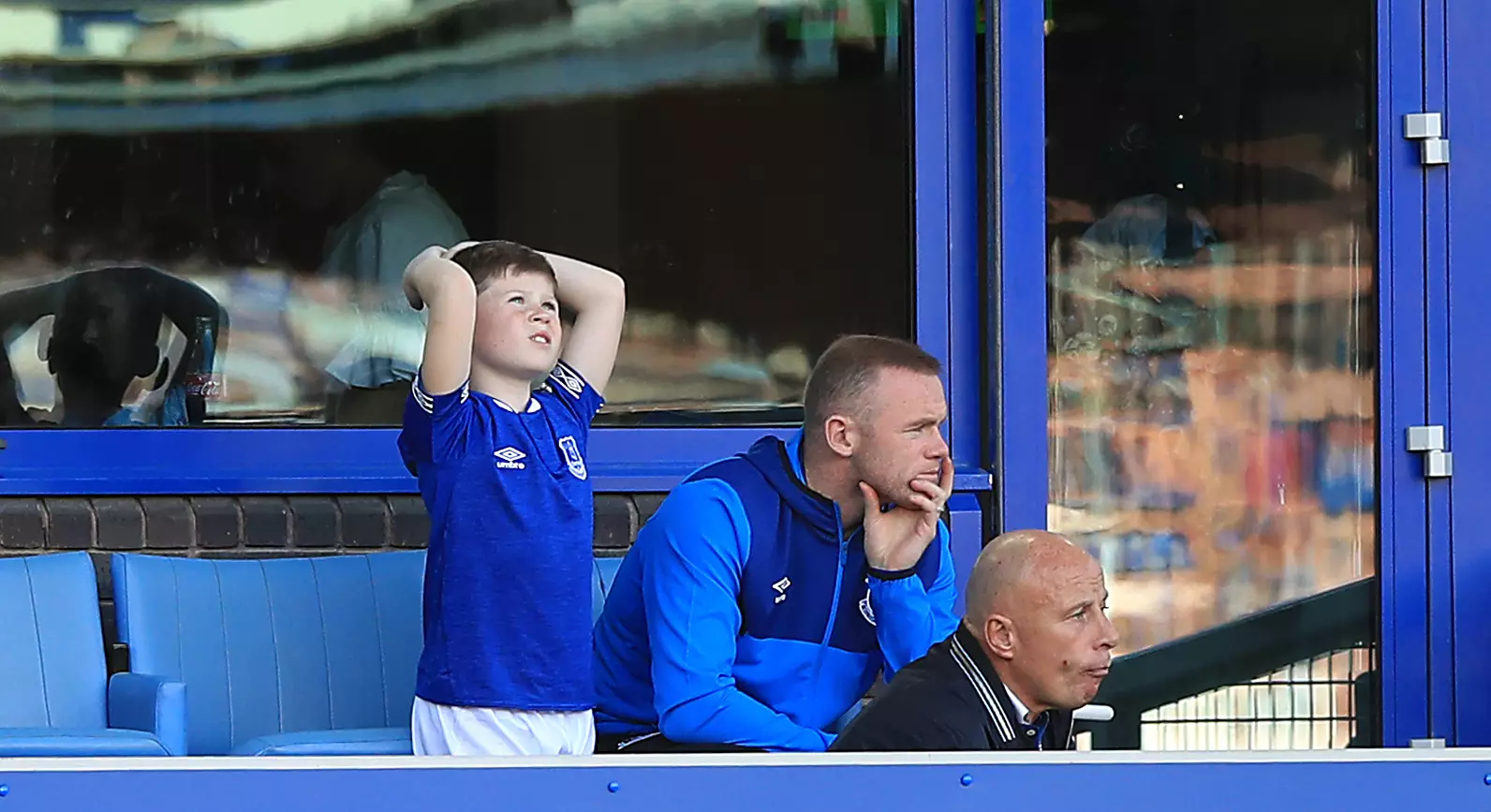 Rooney watches on from the stands. Image: PA