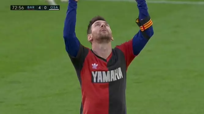 Lionel Messi Reveals Newell's Old Boys Shirt In Wonderful Tribute To Late Diego Maradona
