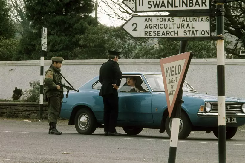 Military check at the Irish border in 1974