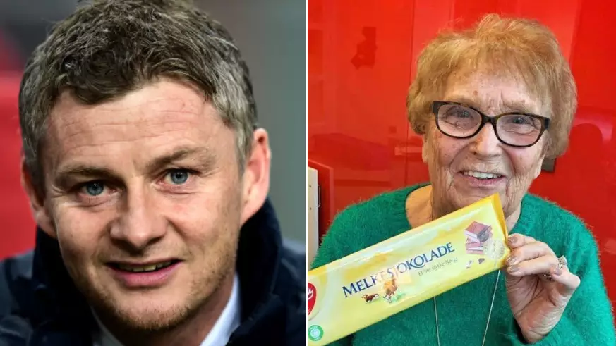 Ole Gunnar Solskjaer Gifts Manchester United's Receptionist With A Bar Of Norwegian Chocolate