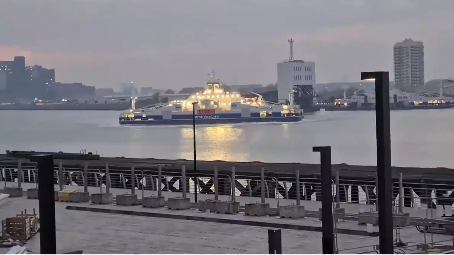 London Ferry Performs Doughnuts On Thames During Clap For Carers 