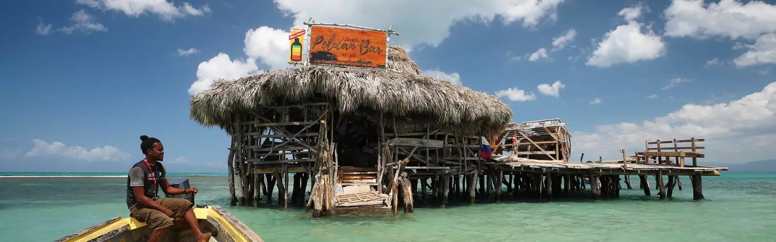 Floyd's Pelican Bar floats around a mile off Jamaica.
