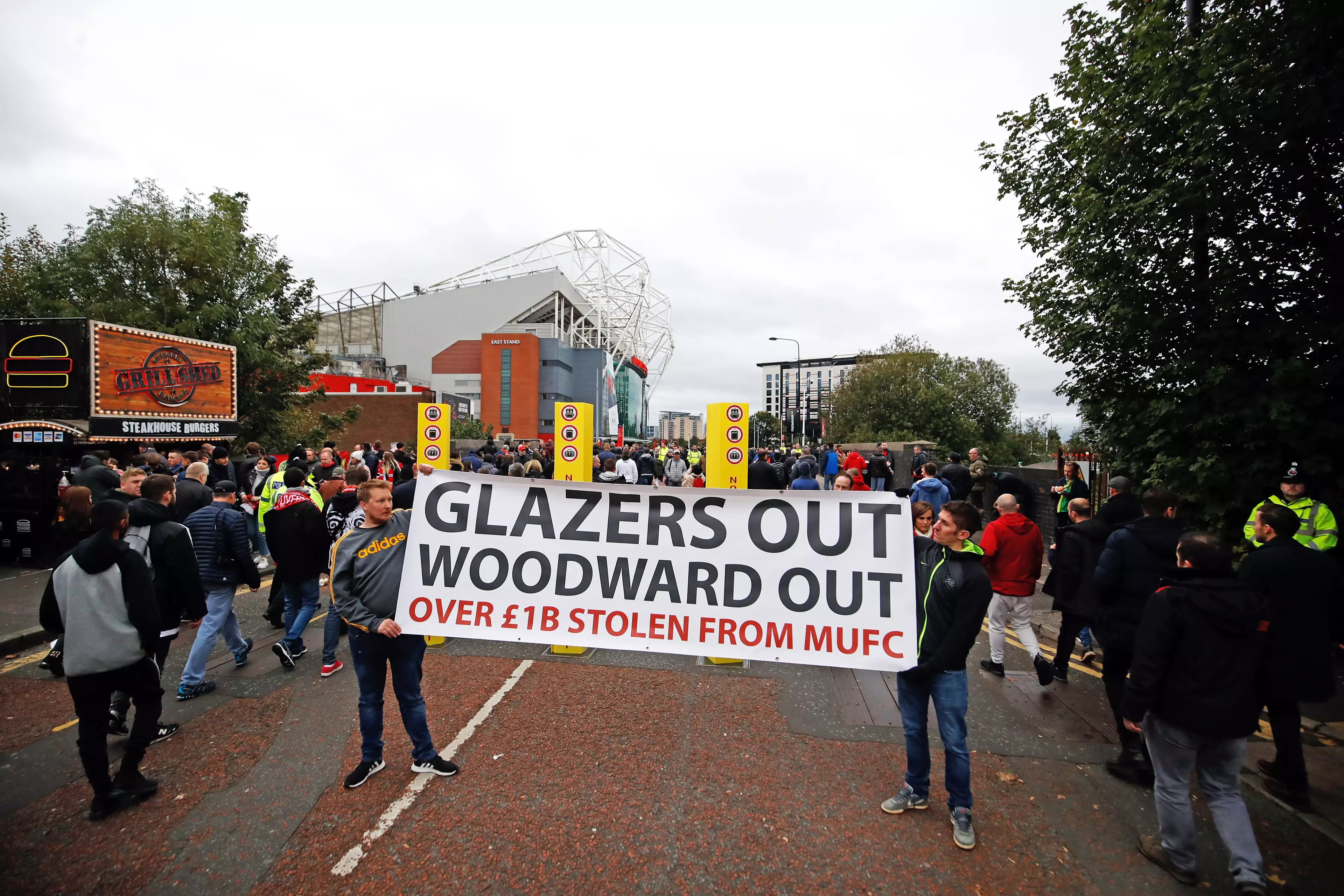 Fans protest the Glazers earlier this season. Image: PA Images