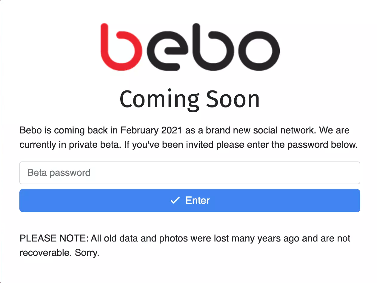 Bebo is returning next month (