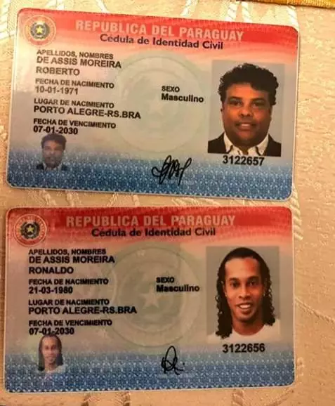 Police also confiscated ID cards for Ronaldinho and his brother which were reportedly adulterated.