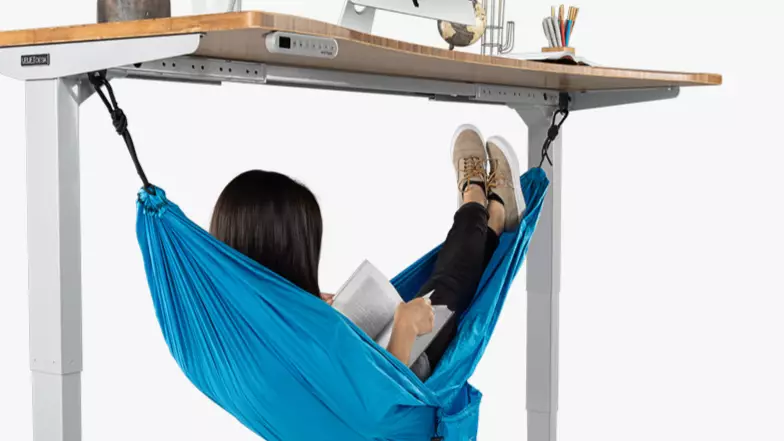 You Can Now Buy A Hammock That Goes Under Your Desk And It's Perfect For Lazy Girls