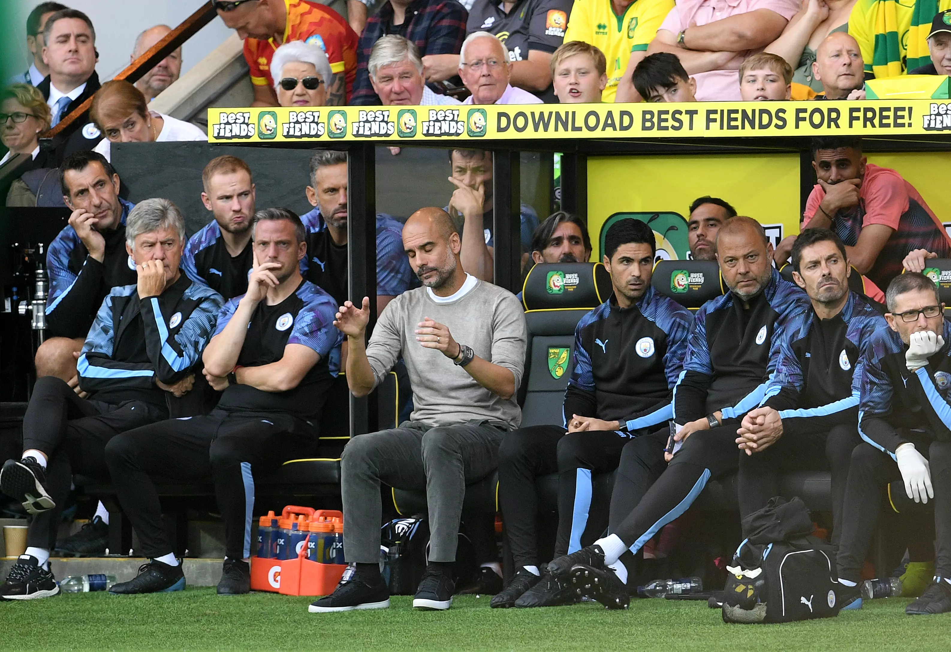 Pep Guardiola saw his side fall to defeat at Norwich on Saturday evening