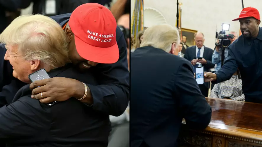 People Spotted Kanye West's Phone Password While He Met Trump And Couldn't Help But Laugh