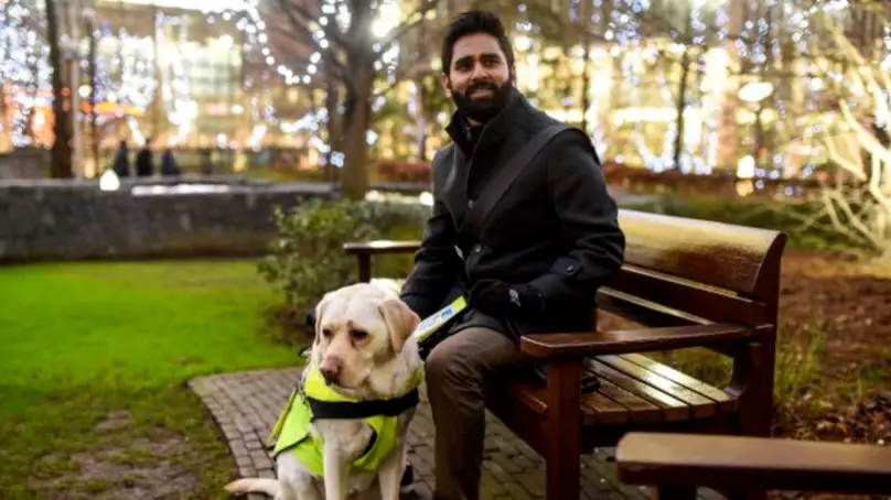 Blind Man Left Without Seat Releases Video Showing How Hard His Guide Dog Works
