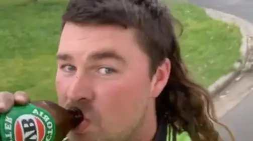 Tradie Sporting Epic Mullet And Drinking VB Jumps On The ‘Dreams’ Skateboarding Trend