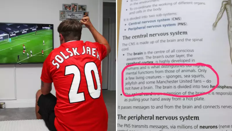 Official AQA Psychology Textbook Says Some Manchester United Fans ‘Do Not Have A Brain'