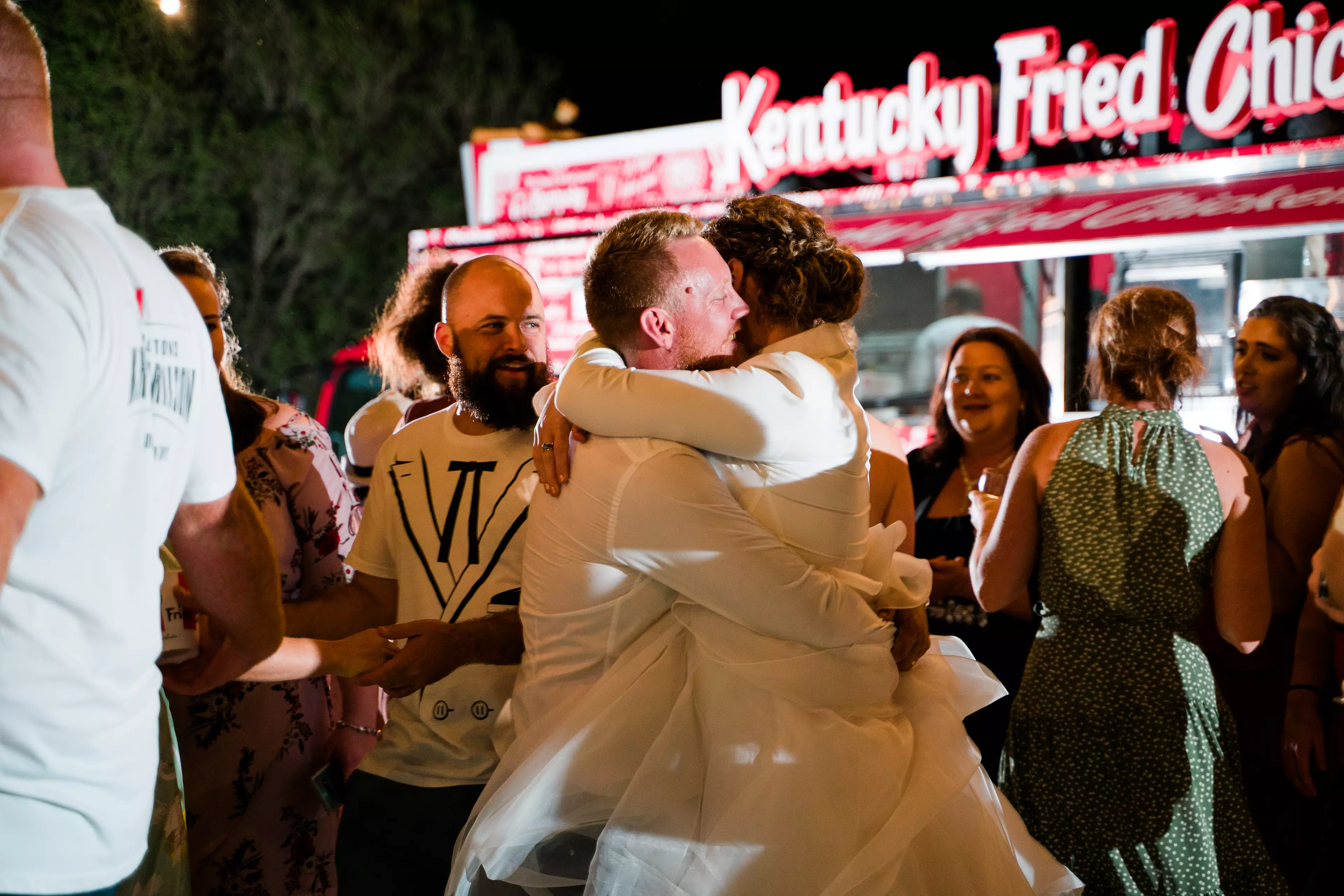 Guests were greeted by an onsite KFC food truck service bucket loads of crispy fried chicken (