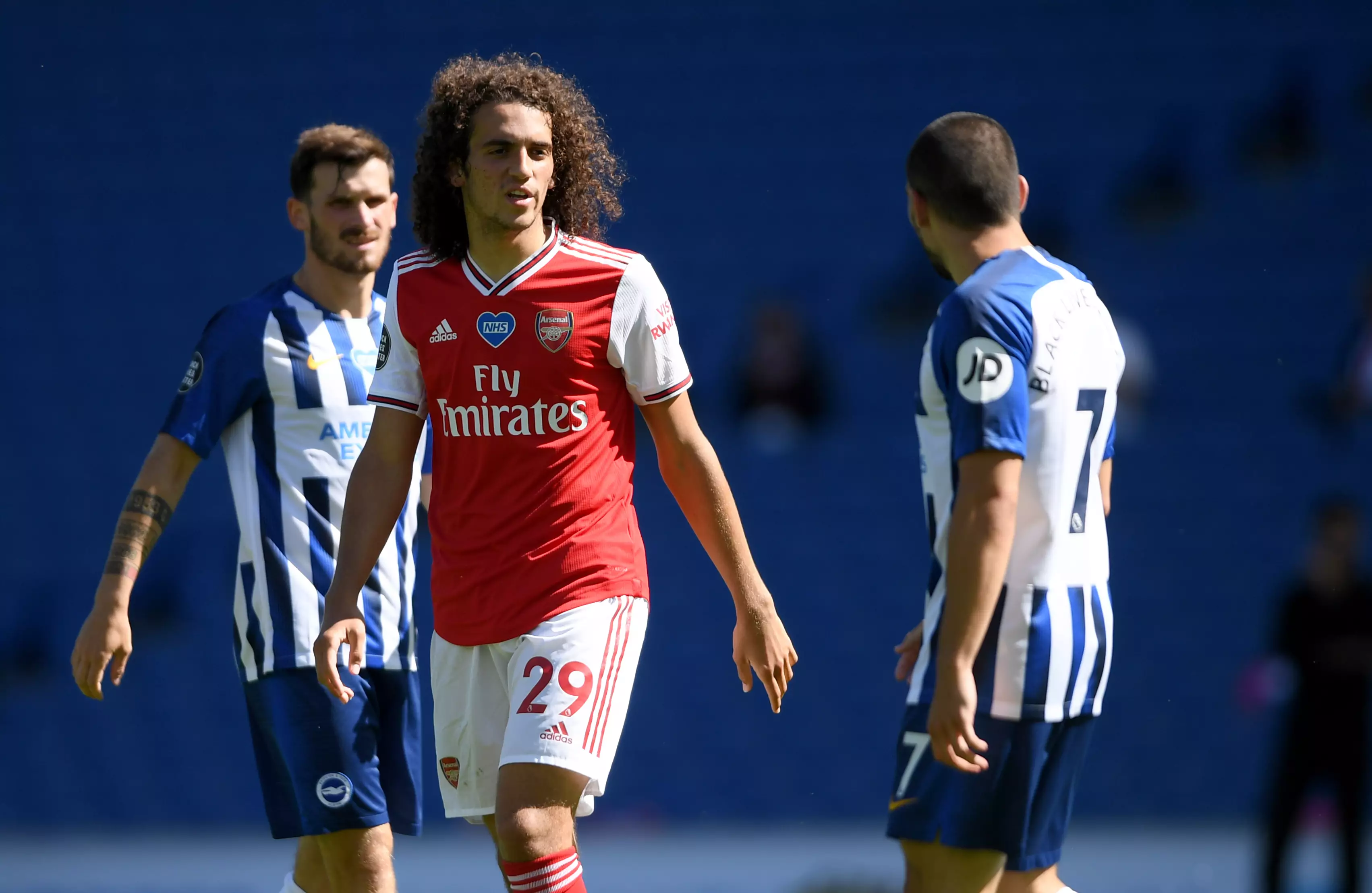 Guendouzi is likely to be punished after clashing with Maupay. Image: PA Images