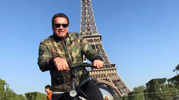 Arnold Schwarzenegger Photobombs A Group Of Thai Tourists In Paris