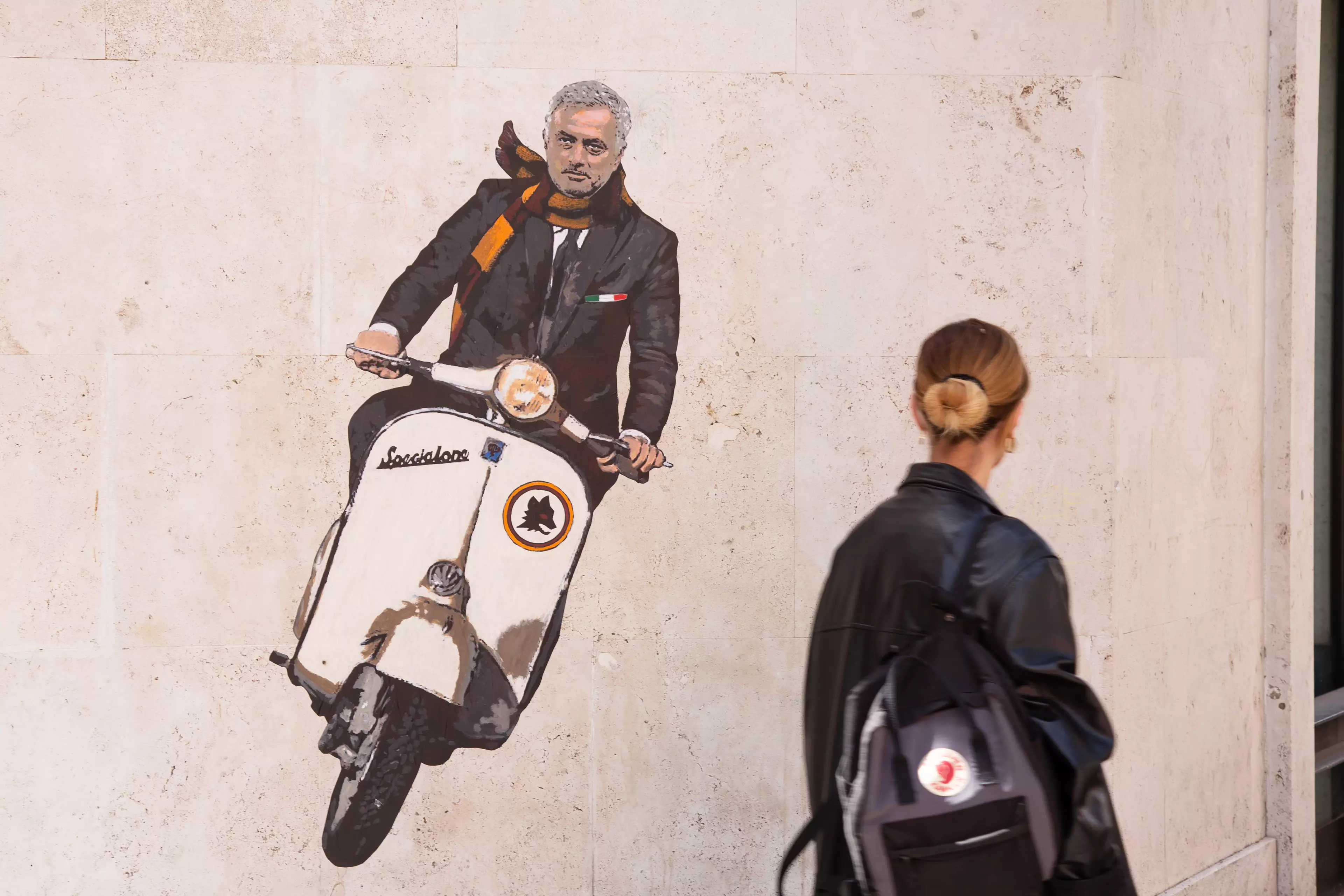 A mural of Mourinho has already appeared in Rome. Image: PA Images