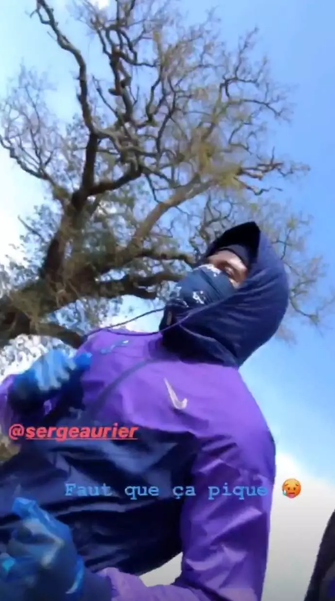 Aurier running on Tuesday. Image: Instagram/Mr_ballah_27