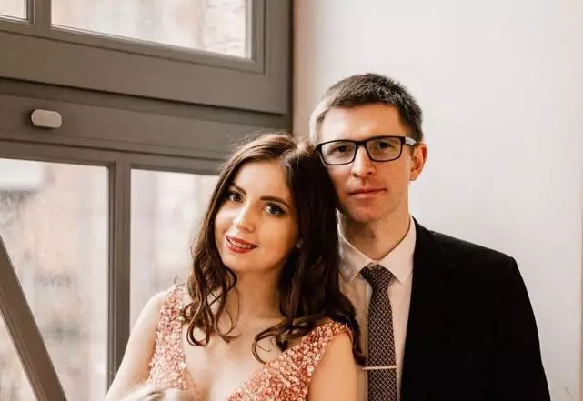 Ekaterina Didenko with her husband Valentin.