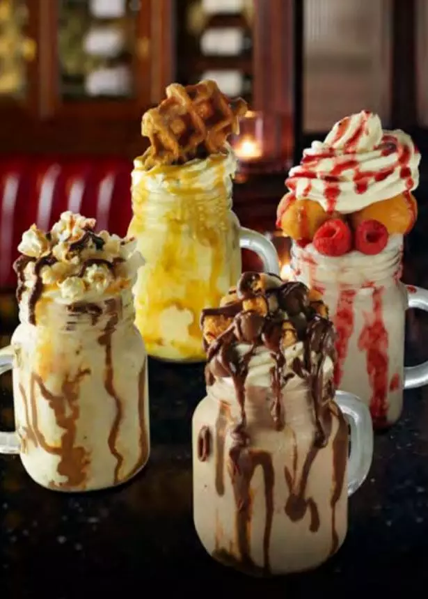 The Freakshakes on offer at Frankie and Benny's.