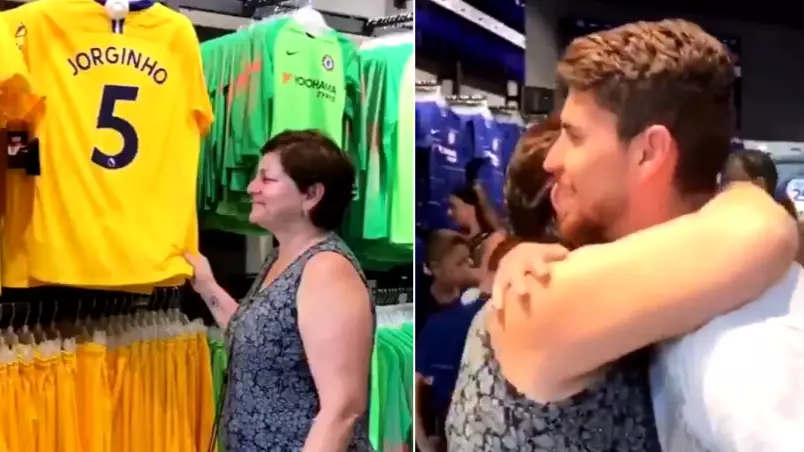 Jorginho's Mum Breaks Down In Tears When She Sees His Name On A Chelsea Shirt