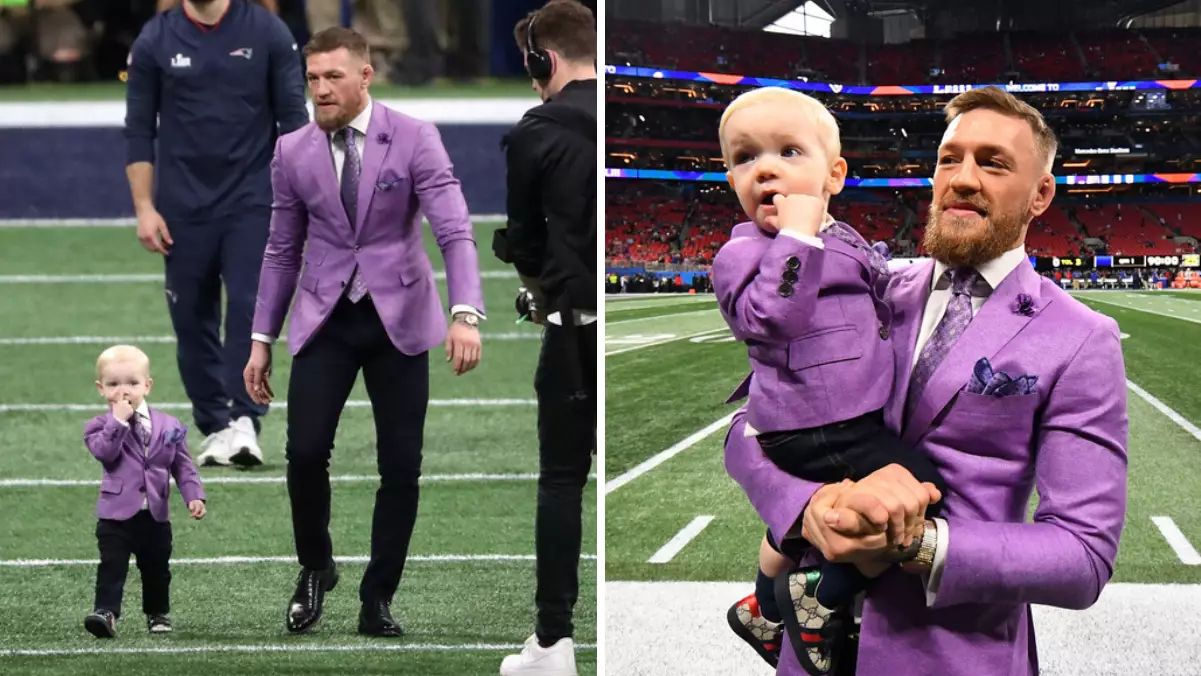 Conor McGregor And His Son Look Great In Matching Suits At Super Bowl LIII