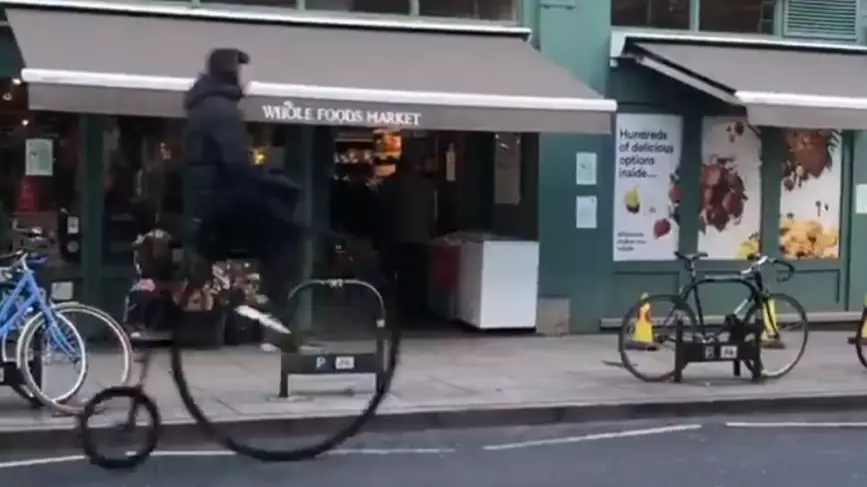 Man Riding Penny Farthing In London Crashes Into Delivery Van