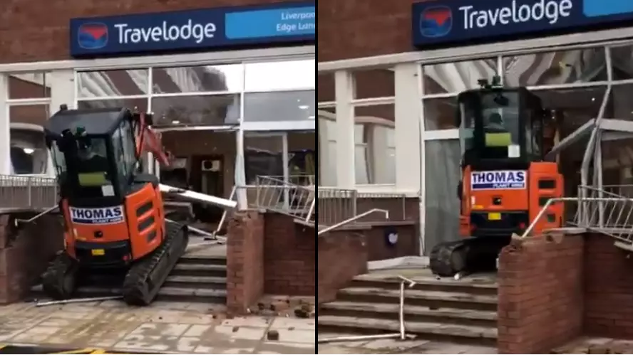 Digger Driver Destroys Brand New Travelodge Hotel Because He's 'Owed £600 Unpaid Wages'